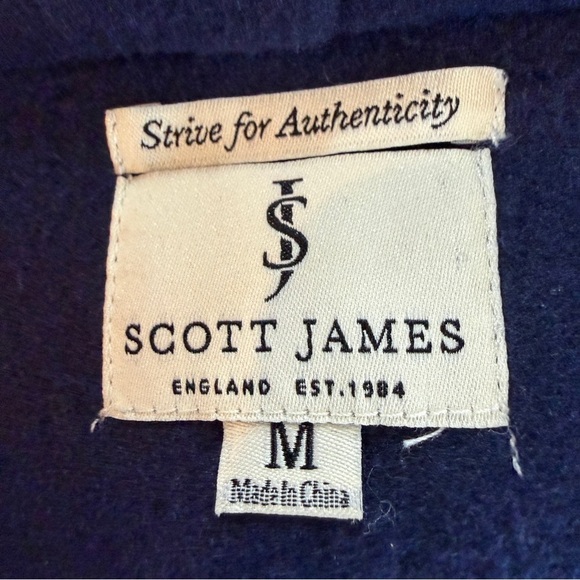 Scott James Navy Hoodie Zipup Sweater Sz M - Picture 3 of 6